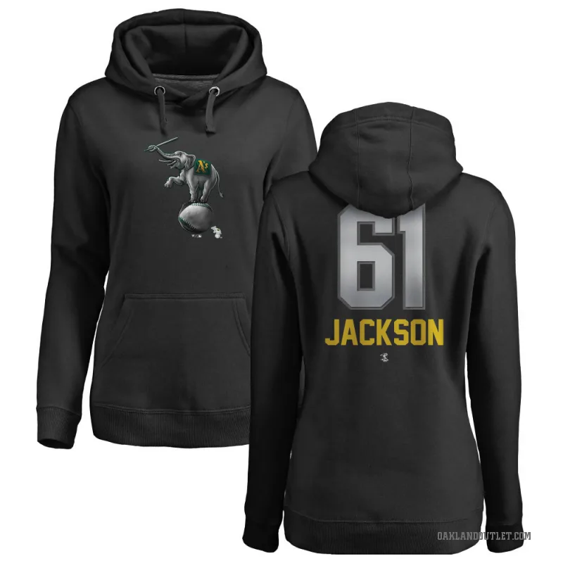 Zach Jackson Women's Black Oakland Athletics Branded Midnight Mascot Pullover Hoodie -