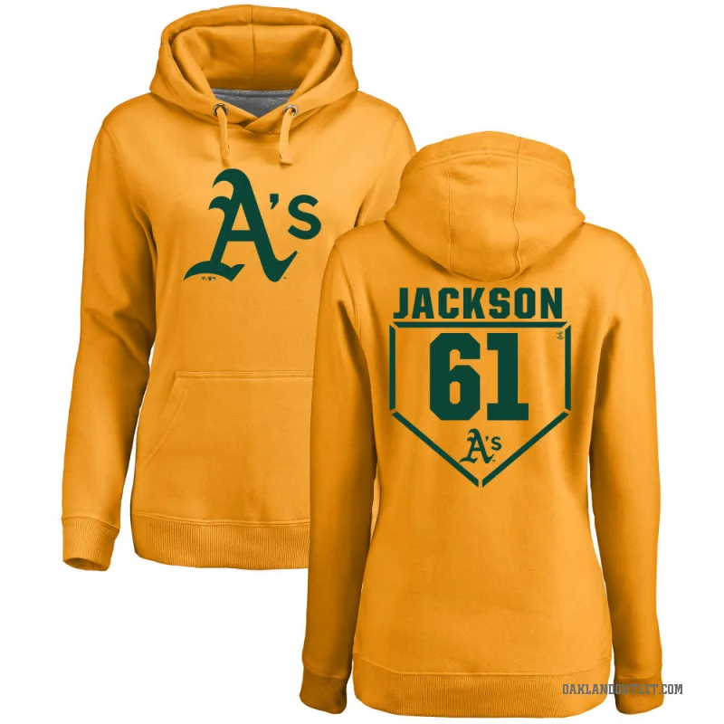 Zach Jackson Women's Gold Oakland Athletics Branded RBI Pullover Hoodie -