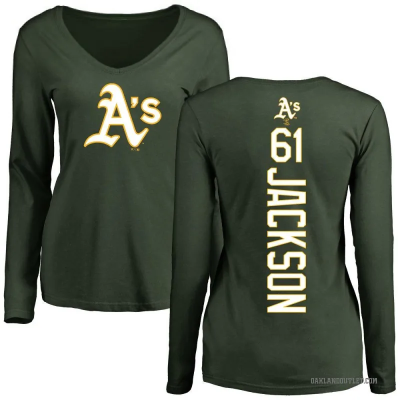 Zach Jackson Women's Green Oakland Athletics Backer Slim Fit Long Sleeve T-Shirt -