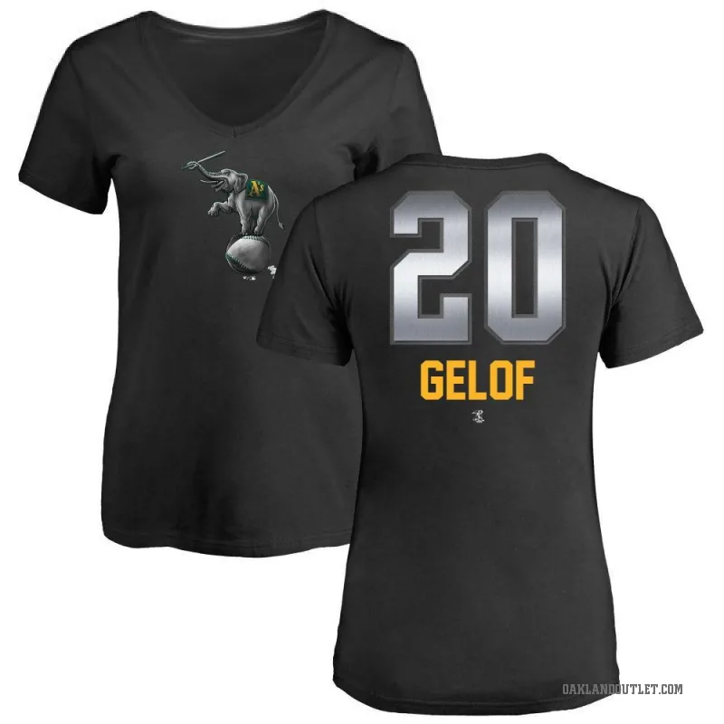 Zack Gelof Women's Black Oakland Athletics Midnight Mascot V-Neck T-Shirt -